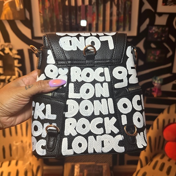 LONDON ROCK HANDPAINTED MINI BACKPACK - Picture 2 of 6